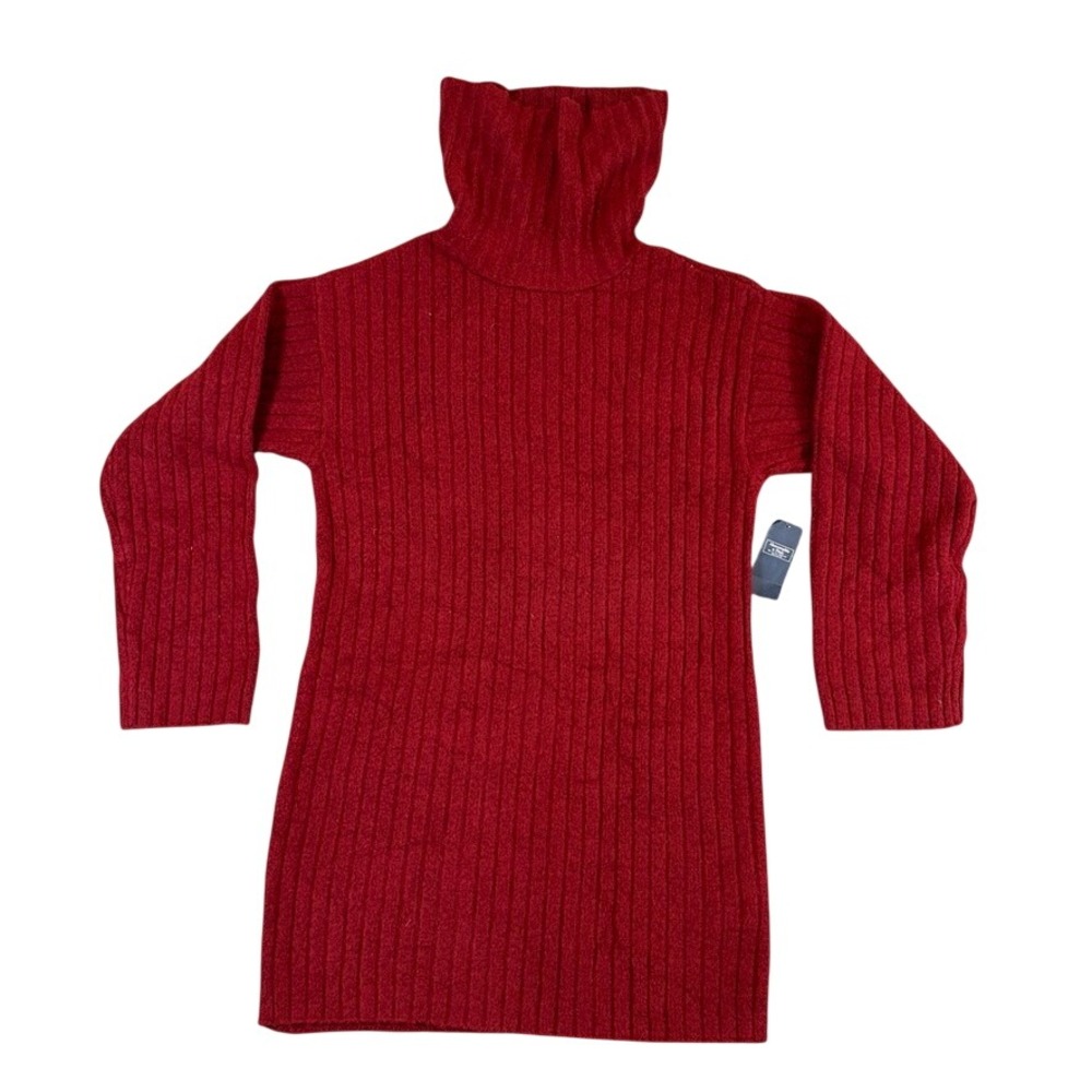 NWT Abercrombie & Fitch Red Ribbed Turtleneck Sweater Dress SP 15950061 NWT